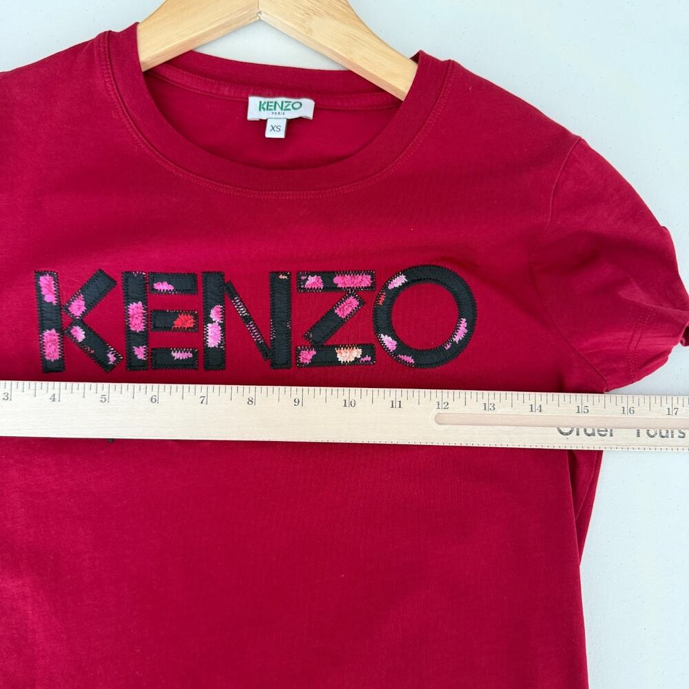 Kenzo Paris Shirt Women XS Graphic Logo Embroidered Baby Tee Short Sleeve Crewne - Picture 12 of 14